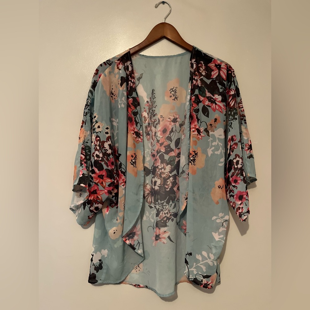 Blue Kimono - XL, Polyester Blend, 30” Length